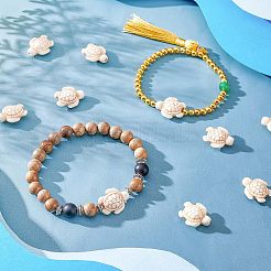 4 нити синтетических окрашенных бирюзовых бусин G-NB0003-29