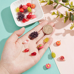 21 шт. 11 стиля подвески из смолы с имитацией фруктов RESI-NB0001-98
