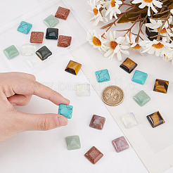 24 шт. 6 стиля кабошонов из натуральных и синтетических смешанных драгоценных камней G-AR0005-68