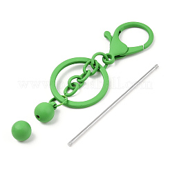 Окрашенный распылением брелок из сплава с бусинами для изготовления ювелирных изделий своими руками&nbsp;KEYC-A011-02D