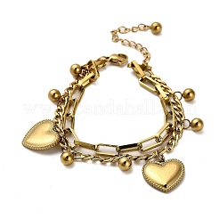 Многорядные браслеты из нержавеющей стали 304 BJEW-Q040-05G