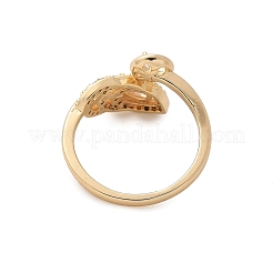 Оправа для кольца-манжеты из листовой латуни с микропаве из кубического циркония&nbsp;LS-KK-A244-01G-G