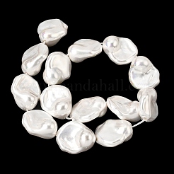 Нити стеклянных жемчужных бусин с гальваническим покрытием&nbsp;BSHE-B008-01