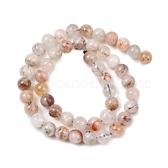 Нити бусин из рутилированного кварца из натурального черного золота G-P596-8mm-02