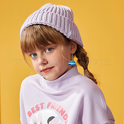 8 пара 8-х видов серег с подвесками из смолы в форме автомобиля с железными булавками EJEW-AB00044