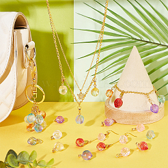 100шт 10 стильные двухцветные прозрачные окрашенные распылением стеклянные подвески GLAA-PH0002-72