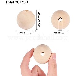 Незаконченные деревянные бусы WOOD-PH0008-17-WH