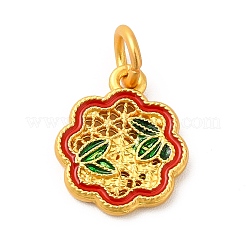 Подвески из эмали из сплава с покрытием стойки с прыгающим кольцом&nbsp;ENAM-M048-18MG