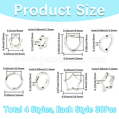 120шт. 4-х стилевая оправа из сплава FIND-SP0004-15-1