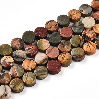 Нити бусин из натуральной яшмы пикассо/полихромной яшмы G-N346-06A-04-1