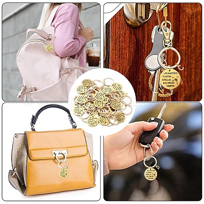 201 брелок с буквами из нержавеющей стали и латуни KEYC-YW00095-01-1