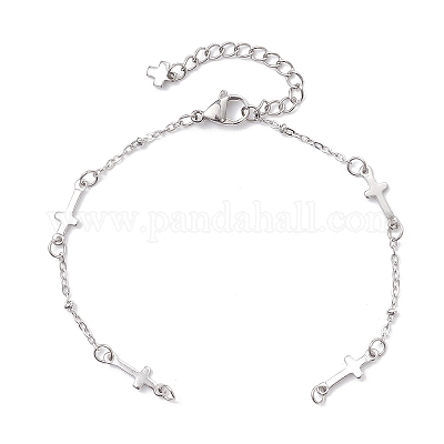 Изготовление браслета из цепочек с поперечными связями из нержавеющей стали 304 AJEW-JB01380-02-1