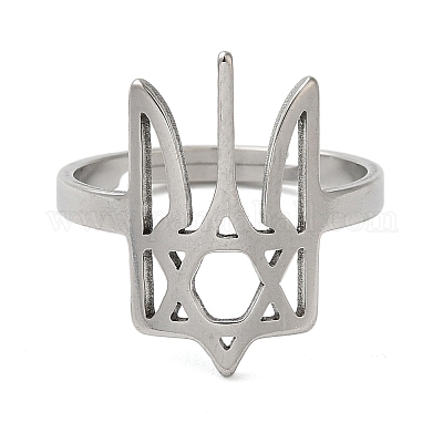 Не тускнеющая звезда Давида 201 нержавеющая сталь регулируемые кольца для унисекс RJEW-F163-03P-1