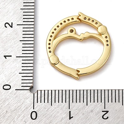 Плоские круглые застежки-крутилки с микропаве из латуни и кубическим цирконием KK-P308-51G-1