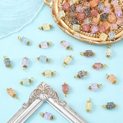 10 шт. подвески из стекла с эффектом потрескивания PALLOY-YW00067-01-1