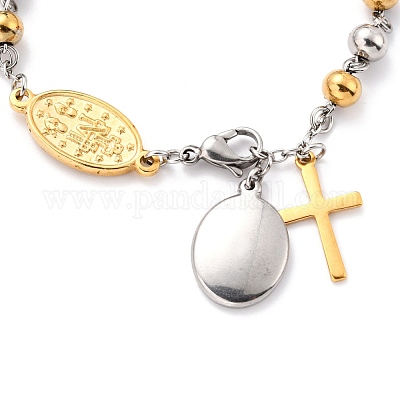 Браслеты с подвесками из нержавеющей стали 304 STAS-B021-16GP-1