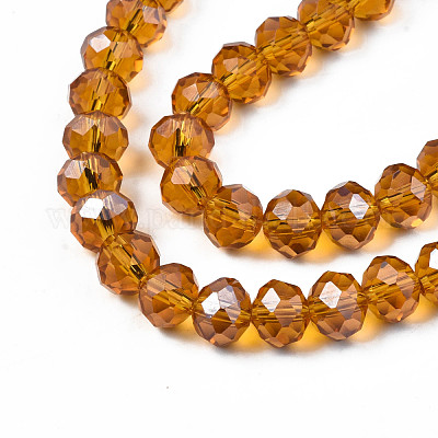 Стеклянные бусины с гальваническим покрытием  EGLA-A034-T8mm-B-1