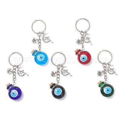 Брелки ручной работы в виде бутылок-лэмпворков от сглаза KEYC-JKC01439-1