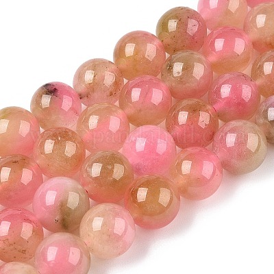 Окрашенные природные белый нефрит бисер пряди G-T138-10mm-210-30-1