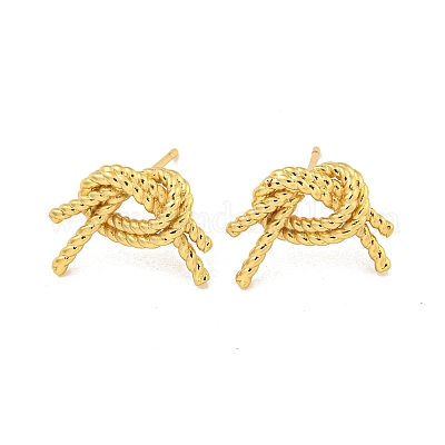 Серьги-гвоздики из латуни с реечным покрытием EJEW-C102-12G-1