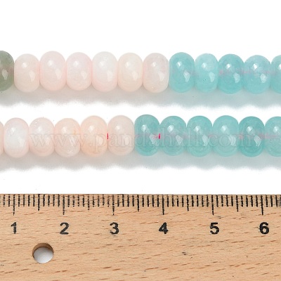 Нити градиентных бусин из натурального белого нефрита G-NH0053-A01-01-1