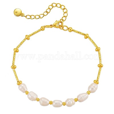 Элегантные женские браслеты из натурального пресноводного жемчуга и латуни RP0175-1