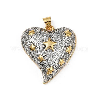 Латунные микропаве прозрачные подвески с фианитом KK-S528-20G-B-1