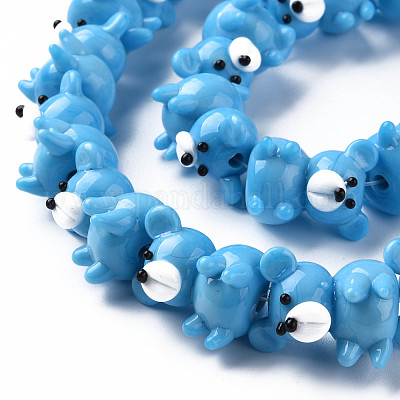 Непрозрачные нити бусин лэмпворк ручной работы LAMP-T007-19-A02-1