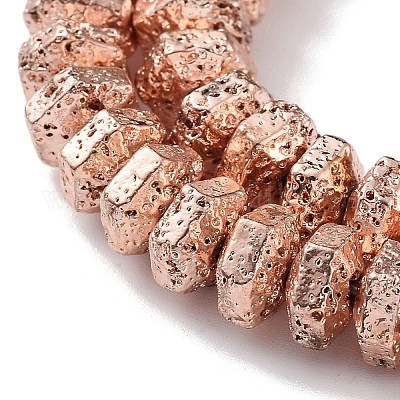 Гальванические бусины из натуральной лавы G-H303-A03-RG-1