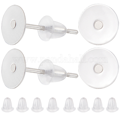 1600 шт. 2 стиля 304 нержавеющая сталь плоская круглая пустая фурнитура для сережек-гвоздиков FIND-BBC0003-53A-1