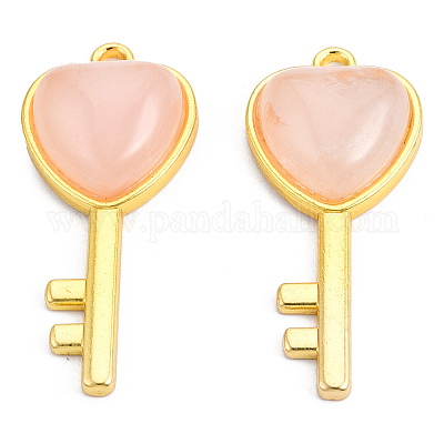 Природного розового кварца подвески G-N326-158-17-1