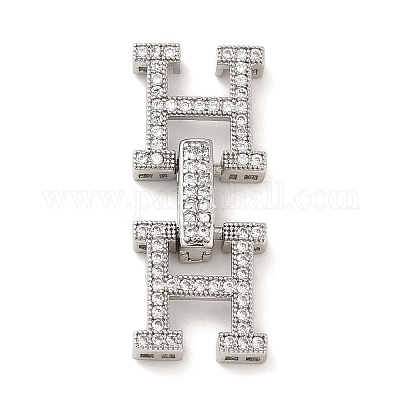 Реечное покрытие латунь микро паве прозрачный кубический цирконий складные застежки KK-H447-16P-1