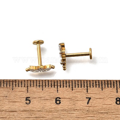 F136 титановые прозрачные кубические циркониевые лабреты&nbsp;AJEW-D302-01G-1