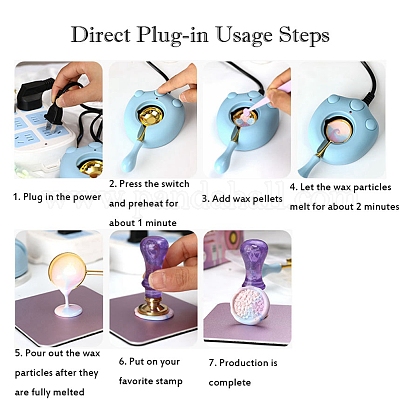 25a 250v пластиковый электрический нагреватель для восковой печати с отпечатком кошачьей лапы и ложкой STAM-K001-06B-1
