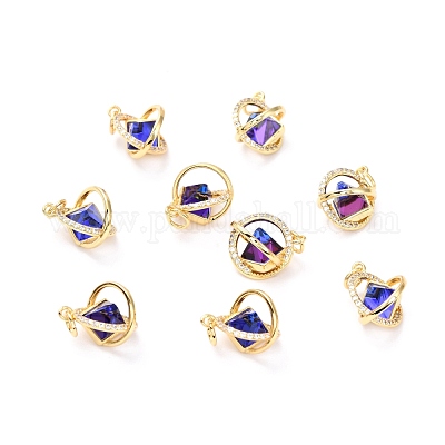 Латунные микро проложить кубического циркония подвески ZIRC-O044-19MC-G-1