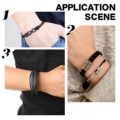 Двухслойный плетеный шнур из искусственной кожи длиной 10 м. WL-WH0014-01A-1