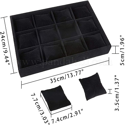Велюровый деревянные браслет браслет / / часы дисплеи BDIS-WH0003-01-1
