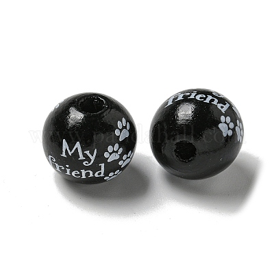 Набивные деревянные европейские бусины WOOD-G022-20F-1