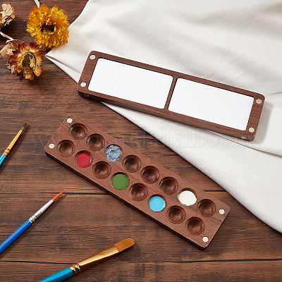 Деревянный и акриловый магнитный ящик для краски с откидной крышкой AJEW-WH0314-166B-1