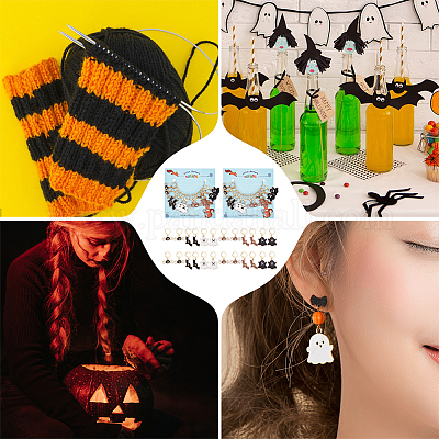 Хэллоуин тема сплава эмаль призрак/паук/летучая мышь фиксирующие маркеры петель HJEW-PH01788-1