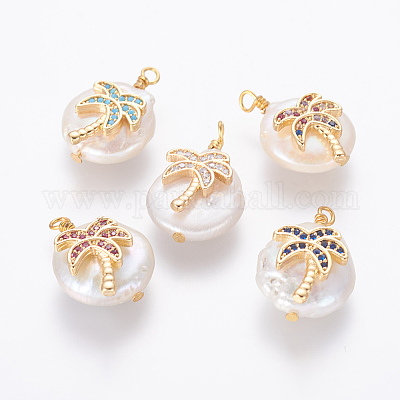 Подвески из натурального пресноводного жемчуга PEAR-F014-01G-1