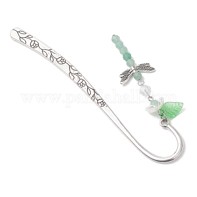 8 шт. закладки для книг в виде стрекоз из натурального драгоценного камня AJEW-JK00400-1