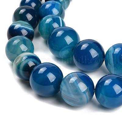 Нити из натуральных полосчатых бусин агата G-P589-A01-01F-1