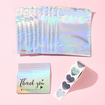 Прямоугольные пластиковые пакеты с застежкой-молнией на тему Дня благодарения с блестками и голографическими элементами OPP-FS0001-16A-1