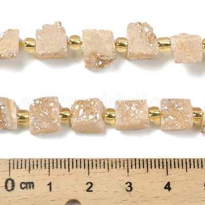 Гальванические натуральный druzy шарики агата стренг G-G289-01D-1