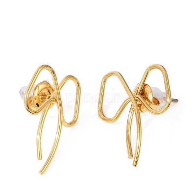 Серьги-гвоздики из нержавеющей стали 304 EJEW-G423-32F-G-1