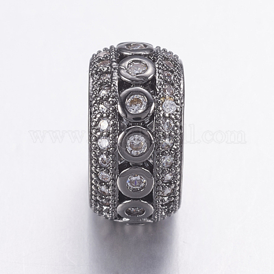 Латунные микро проложить кубического циркония бусы ZIRC-G125-43B-1