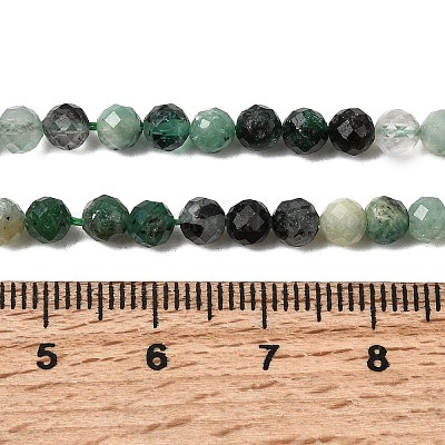 Натуральные изумрудные бисерные пряди G-Z106-A02-4mm-02-1