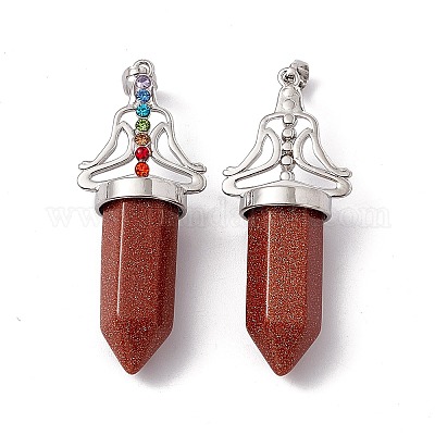 Синтетические золотые камни большие остроконечные подвески G-I342-01P-09-1