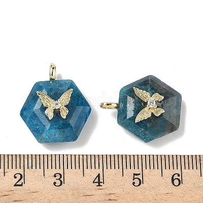 Подвески из натурального апатита ограненные G-P585-01G-08-1